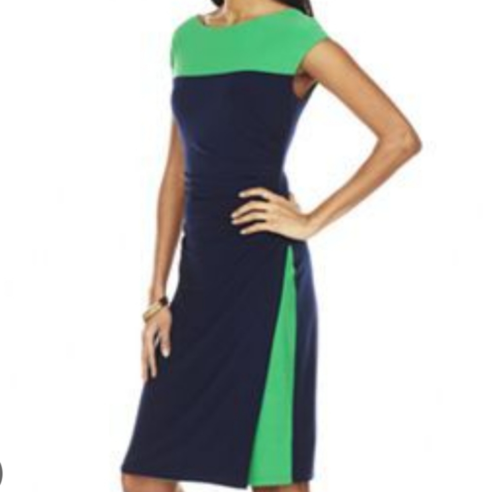 Lauren Ralph Lauren Colorblock Ruched Dress